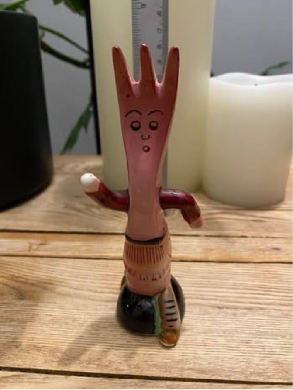 Vintage Anthropomorphic Fork Salt Shaker Novelty Ceramic Character Japan MCM